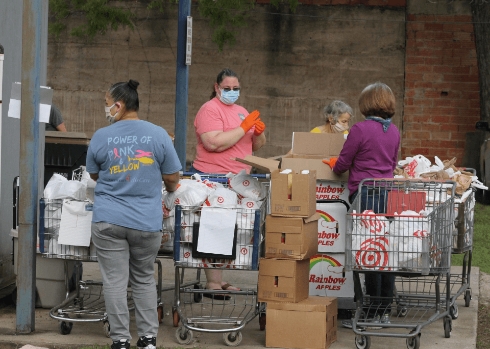 Church and community members volunteering their time to the CAMAL House in Cuero, Texas